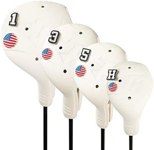 FRANKTECH Golf Club Covers, 4pcs or 1pc EVA Plastic Golf Head Covers for Driver Fairway Woods Hybrid, Driver Headcover with Pins, Fit All Right-Handed Golf Clubs, Easy On Off, Washable, Funny