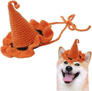 Deguisement pour Chien Chat Halloween, Fait Main Costume pour Chien, Tricotés À La Main Vetement pour Chien,Jolis Chapeaux Et Bavoirs pour Chiens Et Chats, Costumes De Cosplay d'halloween