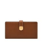 Fossil Women's Lennox Leather Tab Clutch Wallet, Medium Brown (Model: SL10036200), Brown