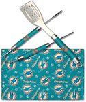 Northwest Offically Licensed Miami Dolphins NFL 3 Piece BBQ Grill Set - Spatula, Tongs and Towel, Scatter Print