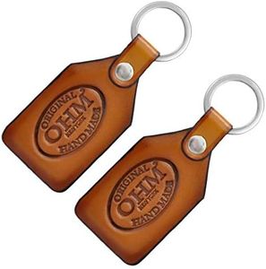 OHM New York® (Pack of 2 Key Rings for Car Key chain Accessories with Alloy Metal and Leather Key Organizer for Men and Women