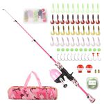 SOUUXIU 1.2 m/1.5 m Kids Telescopic Fishing Rod and Spinning Reel Combo Set with Fishing Lures Fishing Lines Fishing Hooks