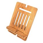 OSCO Bamboo Tablet Holder | iPad Holder | Phone Stand | Book Support | Document Mount | Adjustable Angle | Use in Portrait or Landscape | H19 x W16.5 x D15 cm |