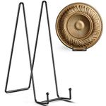 TR-LIFE 12 Inch Plate Stands for Large Heavy Duty Display - Metal Picture Frame Holder Stand + Table Top Easels for Decorative Platter, Book, Plaque, Photo (2 Pack)