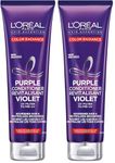 L’Oréal Paris Color Radiance Purple Conditioner, Purple Conditioner For Bleached & Blonde Hair, With UV Filters To Neutralize Brassiness, 150 ml, Pack of 2