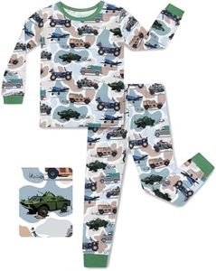 babee Reshinee Bamboo Viscose Toddler Kids Pajamas Set, Long Sleeve Boys