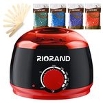 RioRand Wax Warmer Hair Removal Kit with Hard Wax Beans and Wax Applicator Sticks (Black&Red)