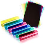 Acetate Sheets A4 OHP Sheet Colour Acetate Clear Film Plastic Light Filter Gel Reading Aid Red, Yellow, Blue, Pink, Green, Clear Thick 100 Micron Reading Aid (A4 Size - Assorted Colour - 6 Sheets)