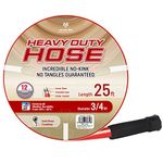 Homes Garden Hose No Kink 3/4 in. x 25 ft. Red Water Hose, No Leaking, Heavy Duty, Brass Fittings 12 Year Warranty, No DOP, Environmental-Friendly