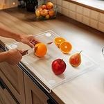 Belle Vous Clear Chopping Board with Lip - Clear Worktop Saver Acrylic Cutting Board with Lip - Non-Slip Counter Edge Chopping Board - 33 x 42.5cm