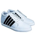 Elevato Height Increasing Genuine Leather White Sneakers for Men (Numeric_9)