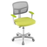 COSTWAY Kids Computer Desk Chair, Children Task Study Chairs with Lumbar Support, Sit-Brake Casters, Adjustable and Swivel Mesh Chair for School Home Office (Green)