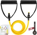 GOAT Resistance Tube Bands, Multipurpose Resistance Tube with Foam Handles, Door Anchor for Exercise, Suitable in Home & Gym Workout for Men & Women (Yellow 10 LBS + Door Anchor)