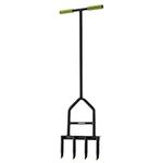 Draper 09973 4-Prong Lawn Aerator,Green and Black