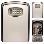 UK Security Supplies Extra Large Wall Mounted Key Safe Lock Box- 4 Wheel Combination Key Lock Box Outdoor