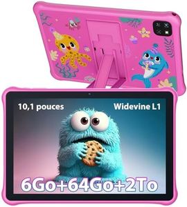OSCAL Tablette Enfants 10,1 Pouces Android 13,6 Go RAM 64 Go ROM (TF 2T Go),GMS Certified,Contrôle Parental,Applications Pré-Installé,WiFi6/BT 5.2/5100 mAh/ 8 MP+5 MP,avec EVA Kid-Proof Étui(Rose)