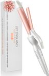 Lily England 25mm Curling Tongs - Ceramic Hair Curling Wand, Fast Heat-up Hair Tongs with Adjustable Temperature & Auto-Shut Off - Dual Voltage Hair Curler for Short Hair to Long Hair (Rose Gold)