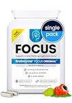 Brainzyme® Focus Original [Single Pack] Concentration Pills. Calm Focus & Energy. Caffeine + L-Theanine, Choline, Strong B-Vitamins. 6 Hour Energy Boost.