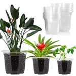 Oursouion 36Pcs Plastic Plant Pots5/4/3.5 Inch Clear seedling pots,plant pots outdoor,Root-Control Nursery Pots,Garden planters for Vegetables,Flowers,Herb, Orchid and More