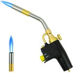 Heat Propane MAPP Gas Soldering Torch, Heavy Duty Plumbing Blow Torch, Multi Purpose High Intensity Trigger Start Torch Hot Turbine Flame for Barbecue, Brazing, Welding, Paint Removal etc