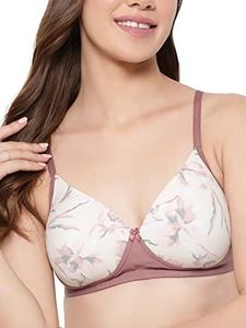 Clovia Women's Polyamide Printed Padded Demi Cup Wire Free Push-Up Bra (BR2023E24_Beige_40D)