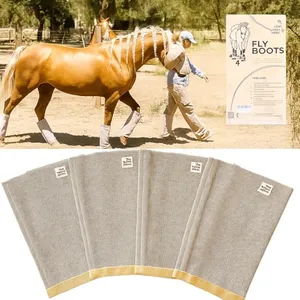 Horse Fly Boots, Medium-Size, Breathable Plastic Mesh, Fly Leggings for Horses, Set of 4 Loose-Fitting Boots