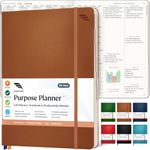 Purpose Planner Notebook B5 7.5”x9.8” Undated Daily Planner 2024-2025 Daily Weekly and Monthly Productivity Goal Setting Tool for Work Home ADHD Planner for Adults Self Care Journal (Tan Hardcover)