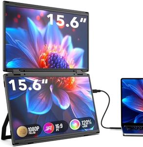 SMISEACOW Écran Portable pour Ordinateur Portable,15,6 Pouces IPS 1080P FHD,écran Portable Pliable à Trois écrans, VESA, Rotation à 360°, Compatible avec Windows/Mac/Dex/Chrome & PC de Bureau/Mini PC