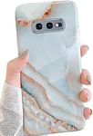 J.west Galaxy S10E Case 5.8-inch, Grey Marble Print Pattern Design Cute Graphics Stone Slim Protective Sturdy Soft Silicone Phone Case Cover Women Girls for Samsung Galaxy S10e (Agate Slice)