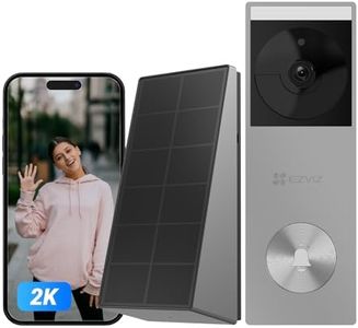 EZVIZ 2K Video Doorbell Camera No Monthly Fee with Rechargeable Solar Panel, Wireless/Wired, Colour Night Vision with Spotlight, AI Detection, 162° Wide View, Front Door Camera, Alexa&Google (CP3 Pro)