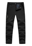 YSENTO Men's Snow Skiing Pants Waterproof Insulated Winter Fleece Cargo Hiking Pants Black Size 40