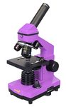 Levenhuk Rainbow 2L PLUS Amethyst Kids Home Lab STEM Kit with 640x Portable Biological Microscope, Full-Colour Illustrated Experiment Guide, Prepared Samples and Scientific Tools, Purple (PL)