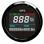 GPS Speedometer Odometer, 52mm Digital Waterproof Adjustable Speed Gauge for Car Boat Motorcycle Truck (Black)