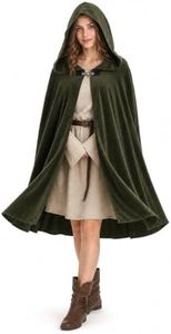HOMELEX Short Velvet Hooded Cloak Cape for Halloween