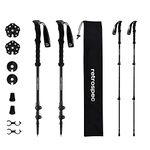 Retrospec Solstice Trekking & Ski Poles for Men & Women - Aluminum w/Foam Grip - Adjustable & Collapsible Lightweight Hiking, Walking & Skiing Sticks - Matte Black