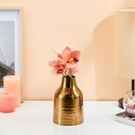 Amazon Brand - Solimo Flower Vase with Rust-Resistant Coating | Stylish and Easy-to-Clean Finish | Compact Design for Modern Décor | Bouquet Vase - Gold