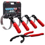 Spurtar Swivel Oil Filter Wrench Set of 5 Adjustable Wrench 2-3/4" to 5-1/4" (68.85-133.35mm) 12" Universal Oil Filter Removal Tool for 4S Shop Auto Repair Mechanic DIY Generator Small Engine