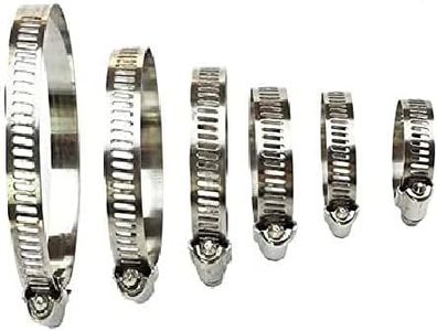 Juego de 7 abrazaderas de manguera grandes Jubilee Clips de acero inoxidable ajustables abrazaderas de tubo surtidas, de 6 a 12 mm, 8 a 16 mm, 10 – 19 mm, 35 – 51 mm, 76 – 82 mm, 91 – 114 mm