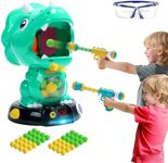 EagleStone Moveable Dinosaur Shooting Toys for Kids, Triceratops Dino Shooting Games with 2 Gun, 48 Balls, LCD Score Record, for Boys and Girls, Party Favor for Indoor and Outdoor