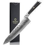 Sunnecko Damascus Chef Knife 8 inch - Ultra Sharp Japanese Chef Knife,67-Layer Damascus Kitchen Knife,Full Tang Ergonomic Handle,VG-10 Super Steel Cutting Core,Rustproof,Anti-Corrosion,Gift Box