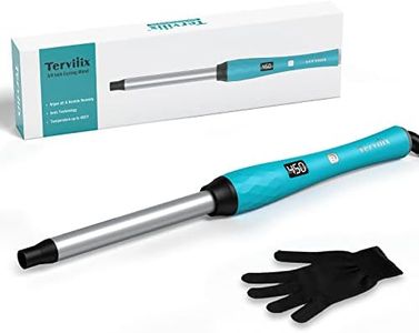 Terviiix 3/4'' Curling Wand for Bouncy Curl, Ceramic Curling Iron Wand for Medium to Long Hair, Small Barrel Curling Wand That Stay Hot, Keratin & Argan Oil Infused, Dual Voltage, LCD Digital Display