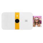 KODAK Smile Instant Print Digital Camera – Slide-Open 10MP Camera w/2x3 ZINK Printer, Screen, Fixed Focus, Auto Flash and Photo Editing – White/Yellow