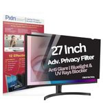 PxIn Phoenix Innovations 27 Inch (16:9) Privacy Screen Filter - NO Eye Strain | Anti-Blue Light + Anti-Glare | Privacy Screen Protector