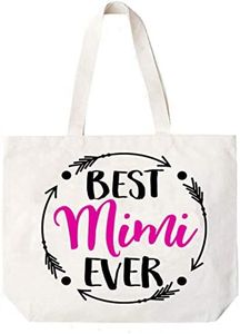 COCOVICI Sac fourre-tout Mimi | Cadeaux pour grand-mère | Cadeaux Mimi | Cadeau de Noël Mimi | Cadeau de Noël de la part des petits-enfants, Best Mimi Ever Rose/Noir Police, Taille unique