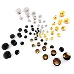 100 pcs. - Single Cap Rivets 4.5 6 7 9 11 15 mm Diameter Leather Craft Rapid Studs (Gold, 7 mm - AKD)