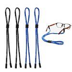 kuou 4 pcs Safety Glasses Strap, Glasses chain glasses cord sunglasses chain Universal Fit Rope Sports Glasses String Adjustable Eyewear Strap Eyewear Holder sunglasses strap Lanyards for Men Women