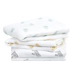 aden + anais Musy Squares - Animal Kingdom, Pack of 3 | Large 100% Cotton Muslin Cloth | Soft & Lightweight Unisex Baby Essentials | Cloths for Newborn Girls & Boys | Ideal