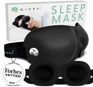Nidra Sleep Mask for Men Women, Black 3D Blackout Sleeping Mask, Contoured Eye Mask for Lash Extensions, Side Sleepers Eye Cover, Zero Eye Pressure, Travel Eye Shades, Night Blindfolded for Deep Sleep