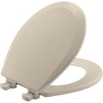 Bemis 500EC146 Molded Wood Round Toilet Seat with Easy Clean and Change Hinge, Almond