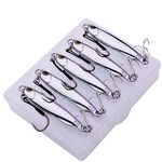 Naiveferry 5Pcs Fishing Lures, Stainless Steel Metal Fishing Lures Tackle Bait Spinner Bait Fishing Accessories for Bass Trout Salmon Fishing Lovers Outdoor(30g)